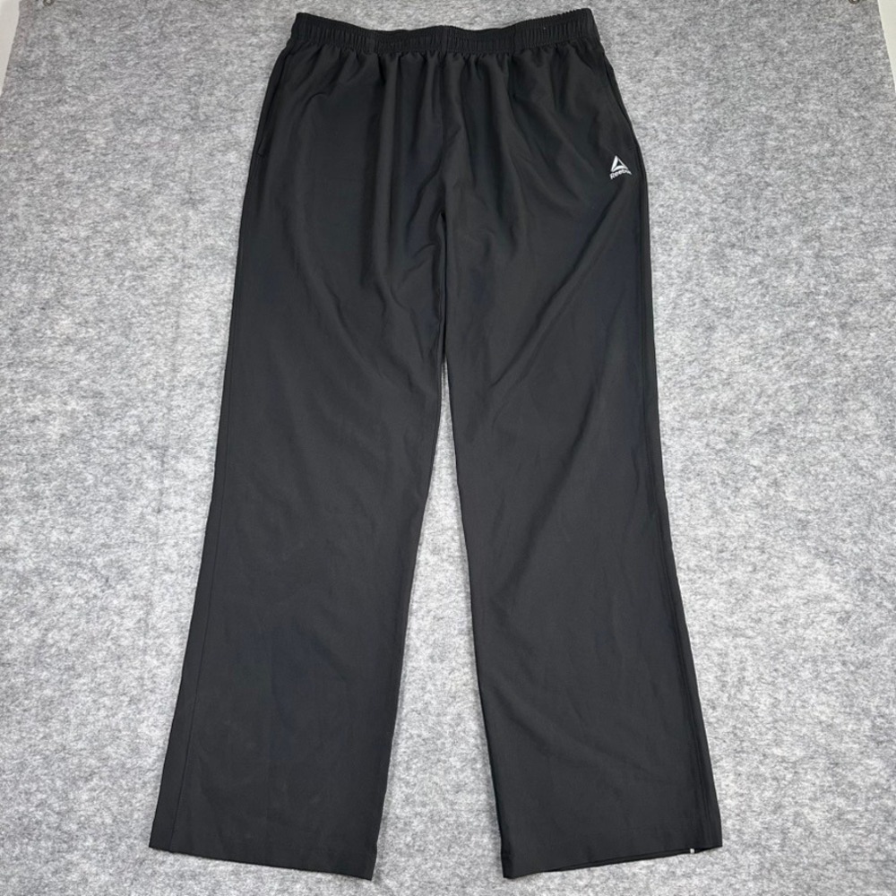 Reebok Track Pants Black Reflective Athletic Gym Mens XL